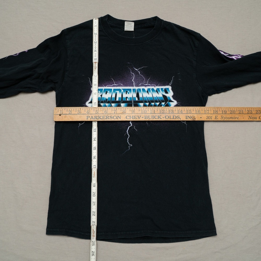 Bad Bunny X100pre Tour Black Graphic Long Sleeve Print Lighting 2019 Medium - Picture 6 of 7